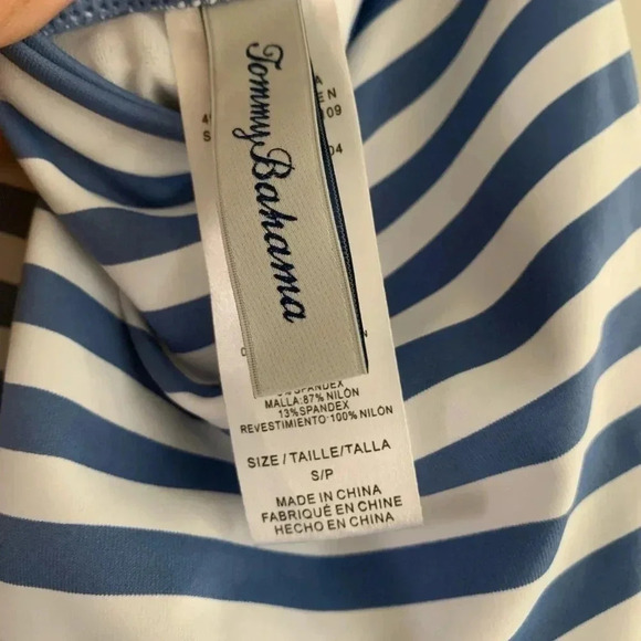 Tommy Bahana Breaker Bay Stripe Shirred Bandini In Blue size Small - Picture 6 of 6